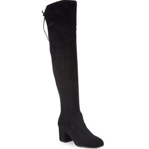 Saks Fifth Avenue Microsuede Black Over The Knee Tall Boots